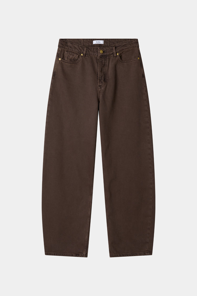 Brown denim barrel leg Keanu Stylein