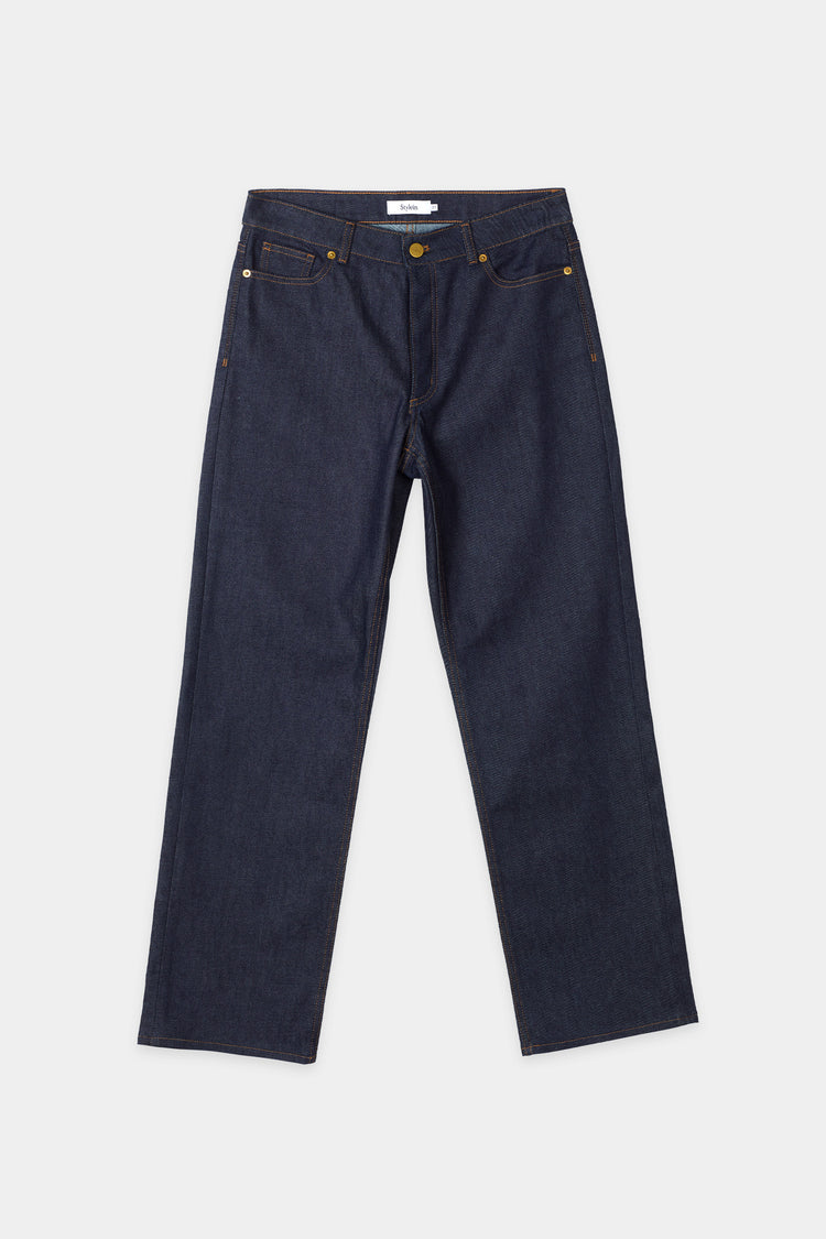 Kim denim voluminous baggy silhouette semi loose dark blue stylein packshot