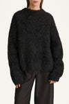 black oversized knitted sweater stylein lory detail