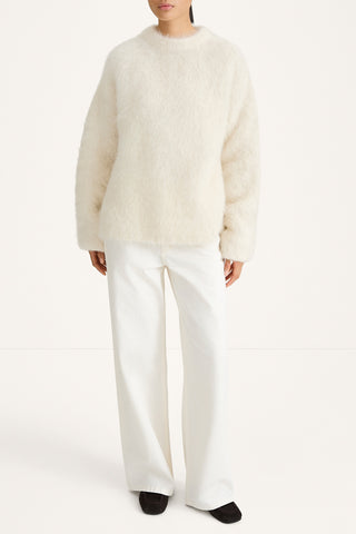 Alpaca knitted white sweater oversized stylein 