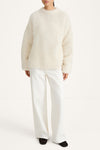 Alpaca knitted white sweater oversized stylein 