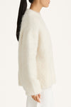 Alpaca knitted white sweater oversized stylein detail