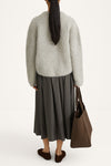 Fluffy oversized sweater in sage green stylein lory back