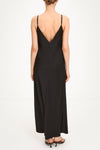 Macena v-neck maxi long dress black stylein model image back