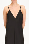 Macena v-neck maxi long dress black stylein model image front close