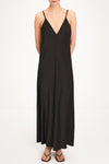 Macena v-neck maxi long dress black stylein model image front