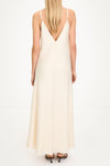 Macena v-neck maxi long dress ivory stylein model image back