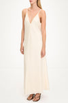 Macena v-neck maxi long dress ivory stylein model image side