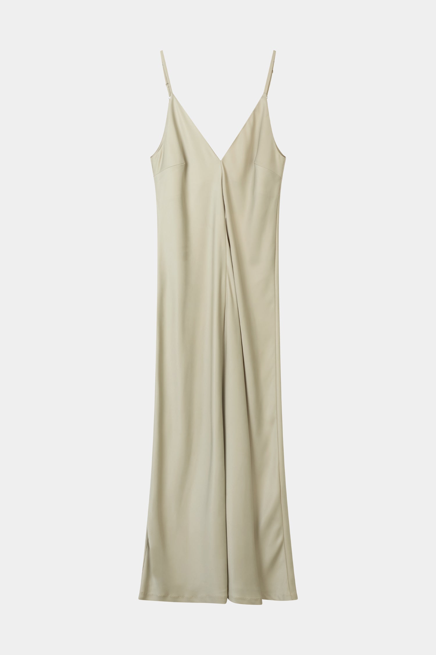 maxi slip dress in sage green with a scarf stylein macena packshot