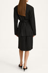 Maggiano waist tie blazer black stylein back