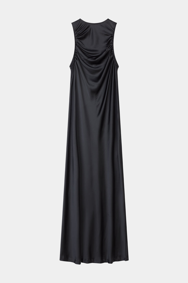 Mairie maxi long satin dress black stylein packshot