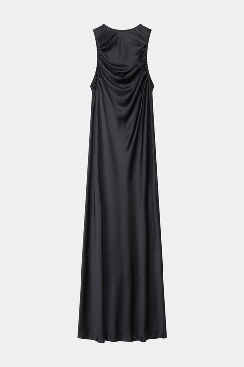 Mairie maxi long satin dress black stylein model image front