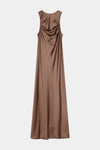 Mairie maxi long satin dress brown hazel stylein packshot
