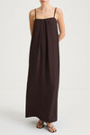 Majla Maxi long dress coffee stylein model image front