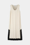 Malea long sleeveless dress lace details cream white stylein packshot