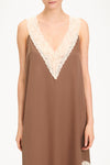 Malea midi dress lace hazel brown stylein model image front close