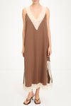 Malea midi dress lace hazel brown stylein model image front