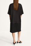 Martano oversized satin t-shirt top black stylein model image back
