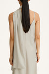 Matino satin scarf sage stylein model image back