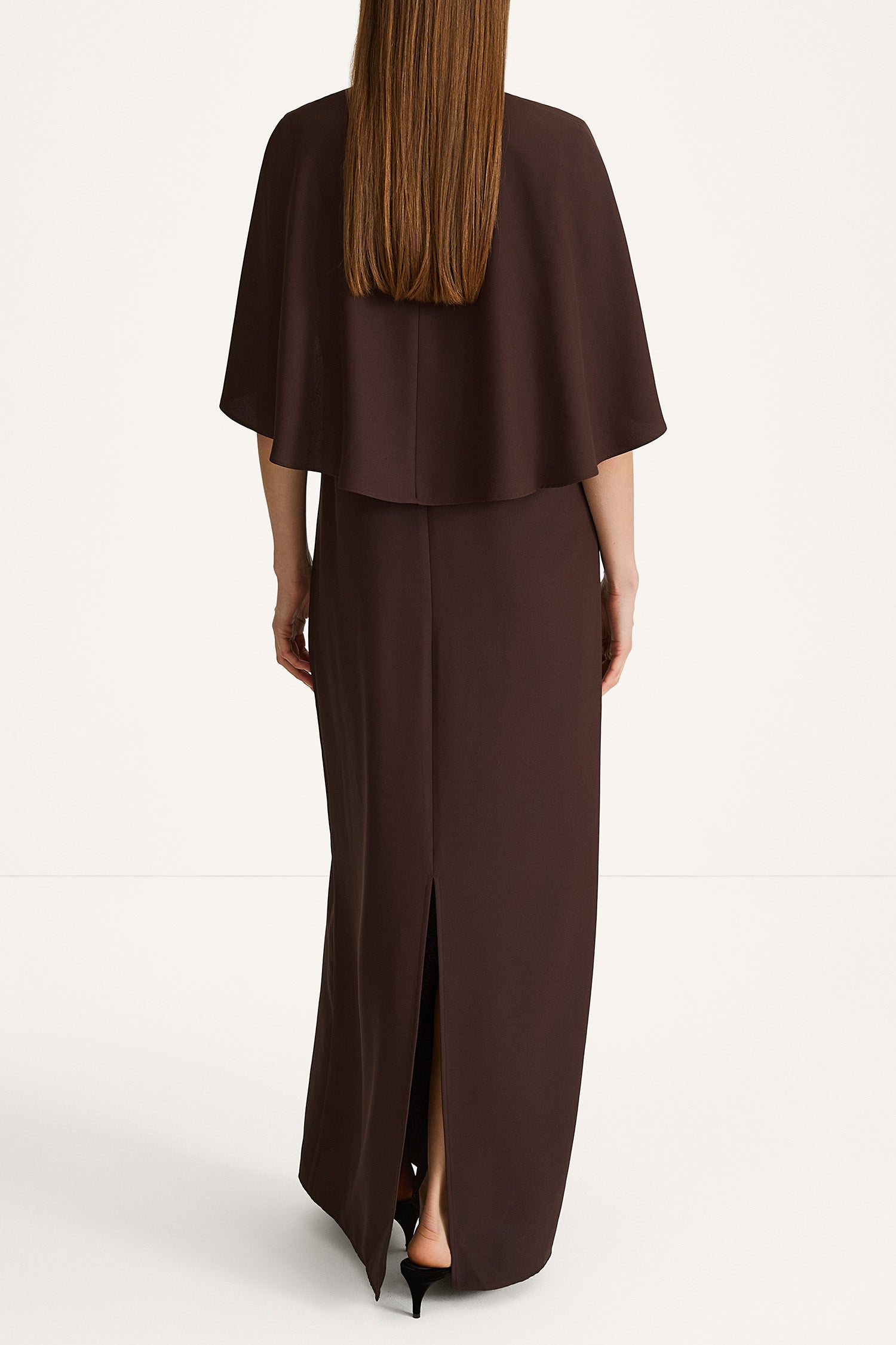 Maxine sleeveless maxi long dress coffee stylein model image back