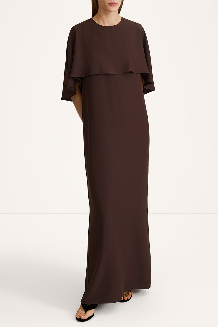 Maxine sleeveless maxi long dress coffee stylein model image front