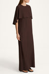 Maxine sleeveless maxi long dress coffee stylein model image side