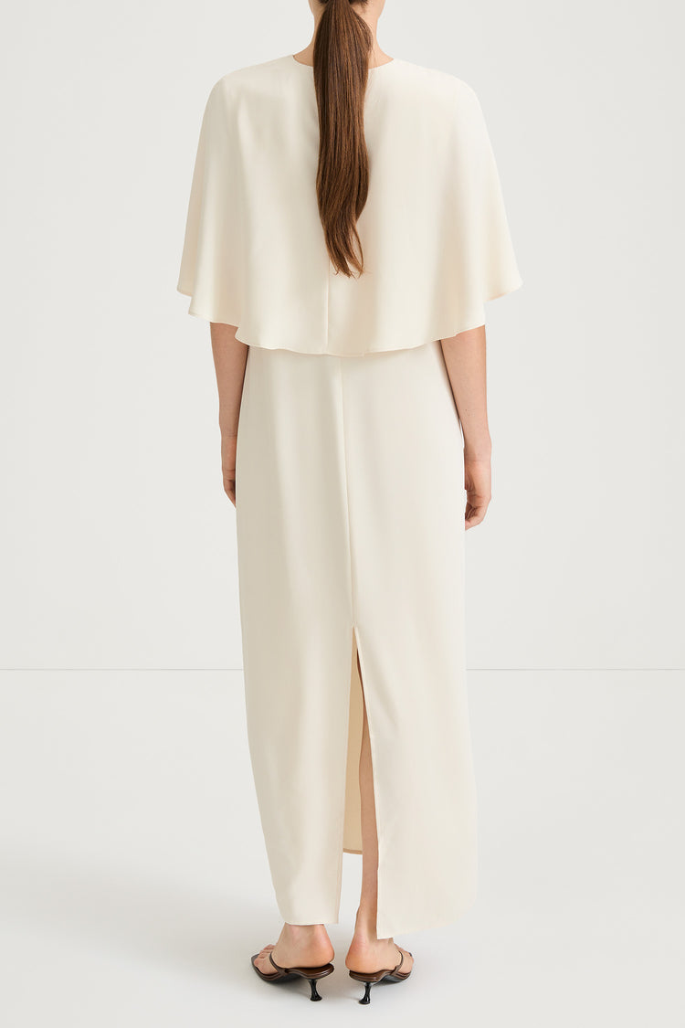 Maxine sleeveless maxi long dress cream stylein model image back