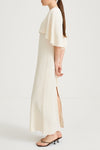 Maxine sleeveless maxi long dress cream stylein model image side
