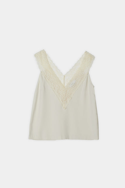 Mede top lace sleeveless cream stylein packshot