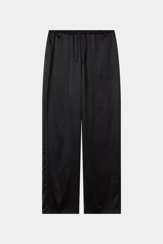 Meike satin wide leisure trousers black stylein packshot