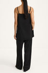 Meike satin wide leisure trousers black stylein model image back
