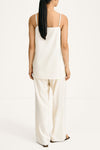 Meike satin wide leisure trousers ivory stylein model image back