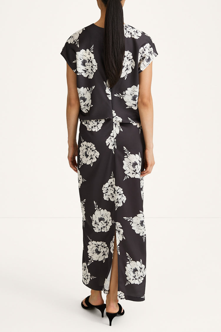 Melrose long dress floral print stylein back
