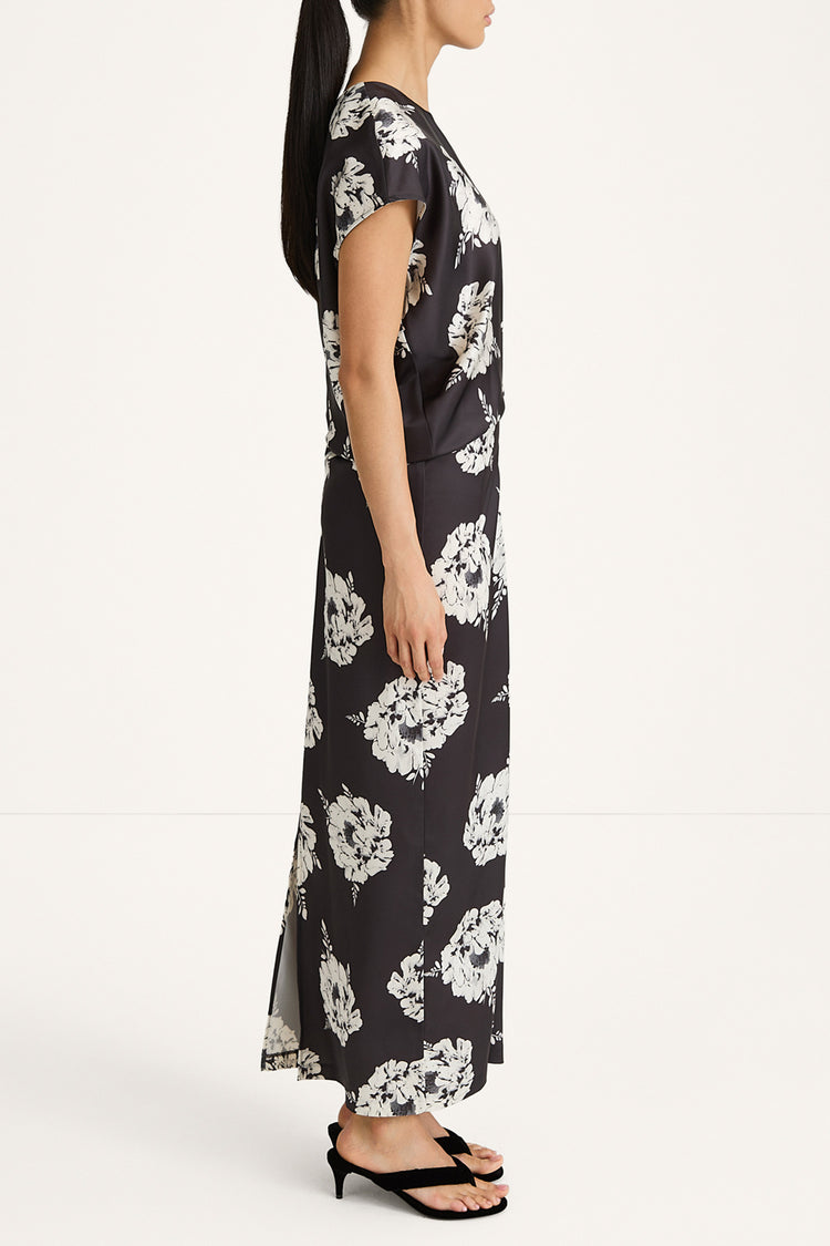 Melrose long dress floral print stylein side