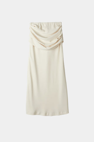 Mileto skirt ankle length chiffon draped yoke bias cut cream stylein packshot