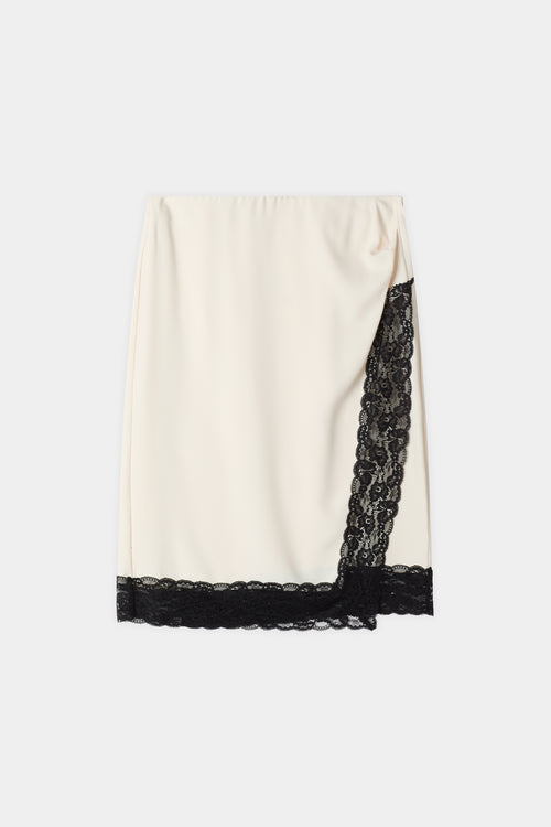 Millicent midi knee lenght skirt chiffon lace cream stylein packshot