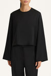 BLACK WIDE SLEEVE BLOUSE STYLEIN Mirai close up