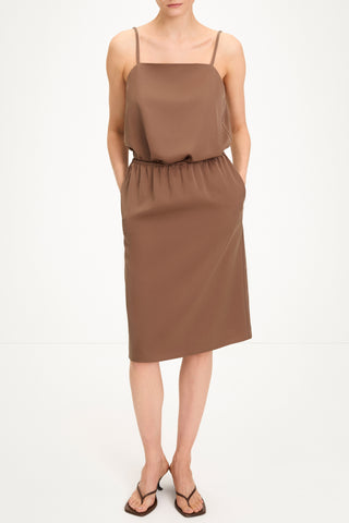 Molene midi satin skirt hazel stylein model image front
