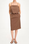 Molene midi satin skirt hazel stylein model image front