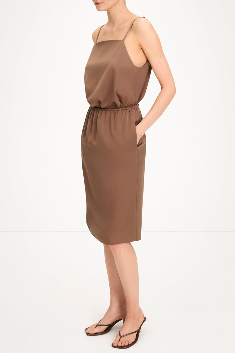 Molene midi satin skirt hazel stylein model image side