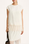 Muccino sleeveless blouse lace detail stylein model image front close