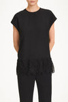 Muccino sleeveless blouse lace detail stylein model image front close