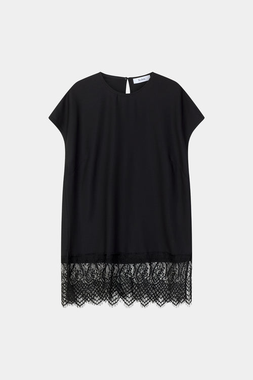 Muccino sleeveless blouse black lace detail stylein packshot