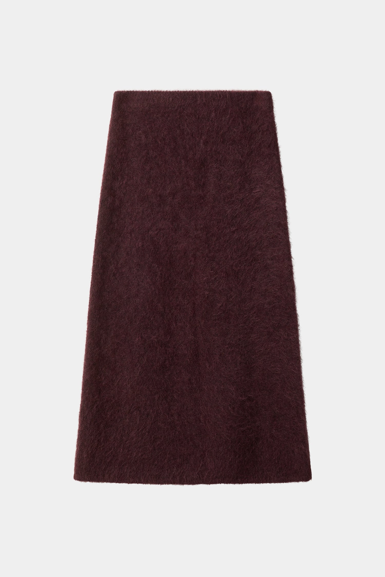 Nanie knitted long mohair skirt bordeaux packshot
