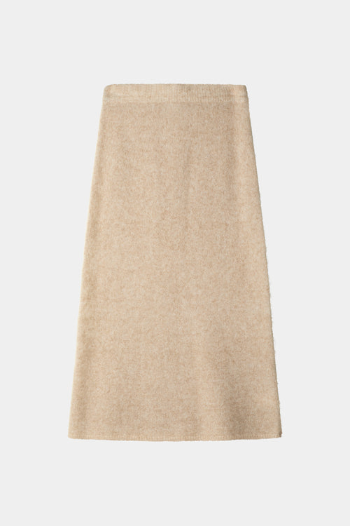 Nanie knitted long mohair skirt oyster stylein model image front