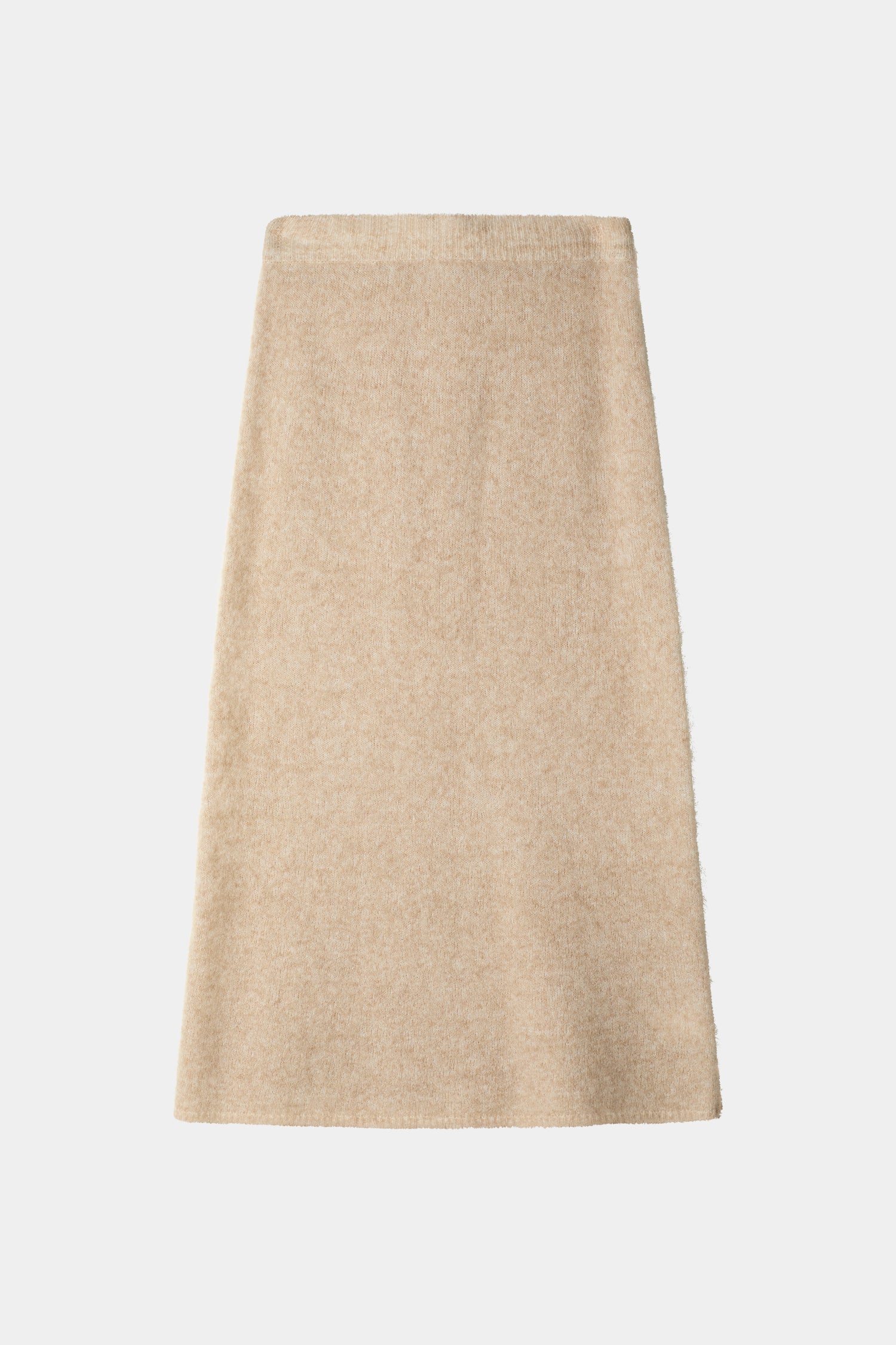 Nanie knitted long mohair skirt oyster packshot