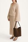 Nanie knitted long mohair skirt oyster stylein model image side