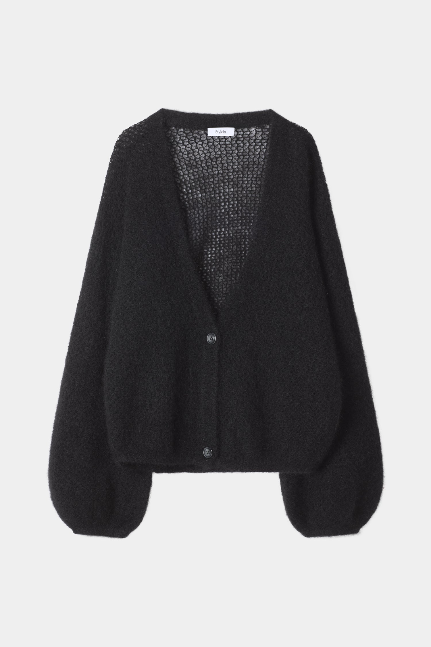 Nasira loose fitted v-neck cardigan black stylein packshot