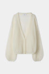 Nasira v-neck pointelle knit cardigan white stylein packshot