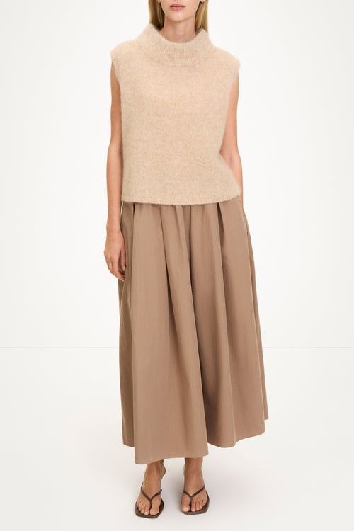 Nellie sleeveless knitted mohair top oyster stylein model image front 